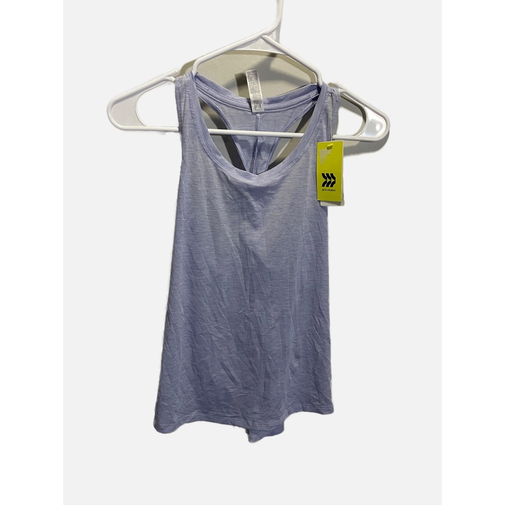 All in Motion Tank Top Women XS Purple Racerback Twist Back Activewear Yoga Gym